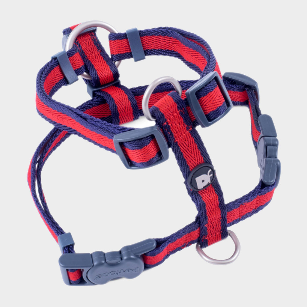 Scarlet Stripe Dog Harness Red/Navy