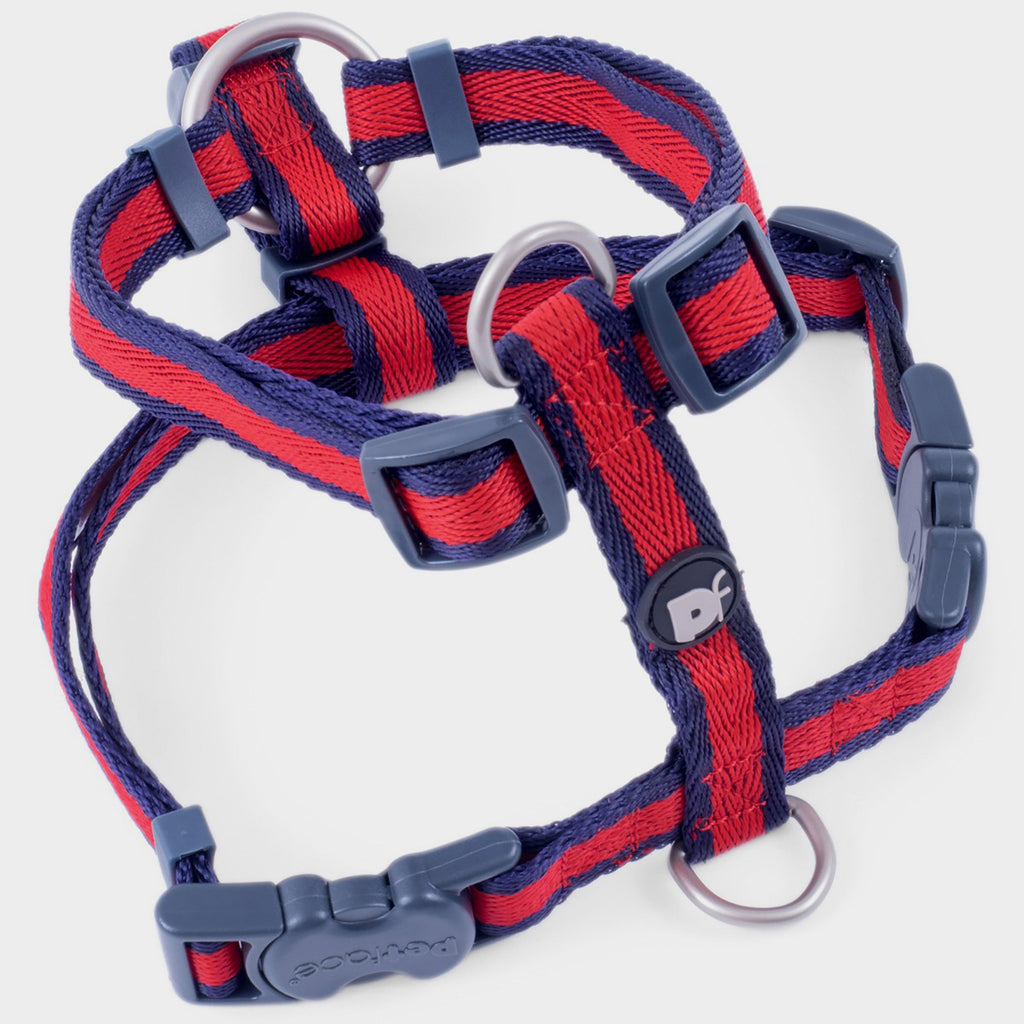 Scarlet Stripe Dog Harness Red/Navy