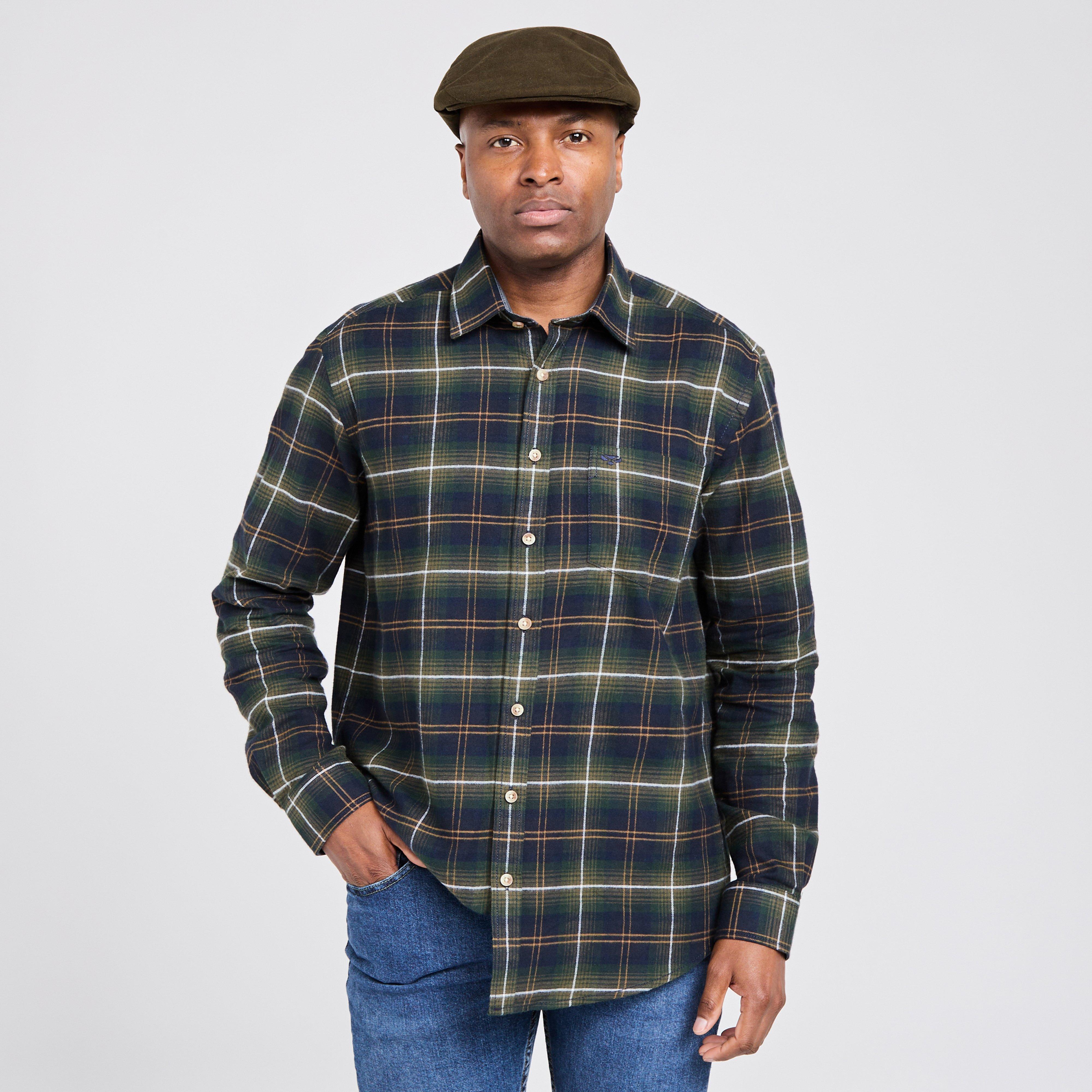 Mens Pitmedden Long Sleeve Flannel Shirt Green Check