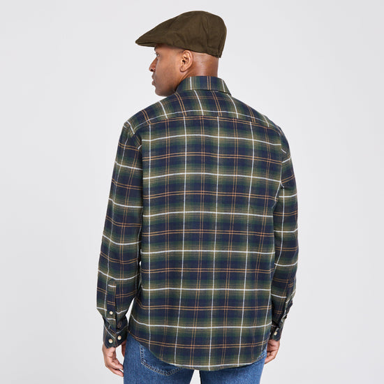 Mens Pitmedden Long Sleeve Flannel Shirt Green Check