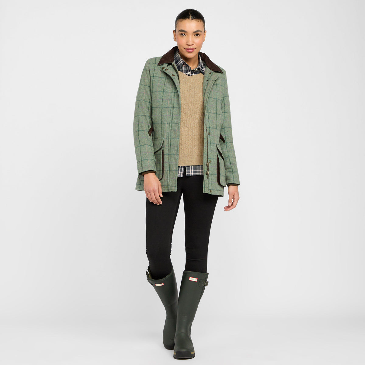 Womens Roslin Technical Tweed Field Coat Spring Bracken