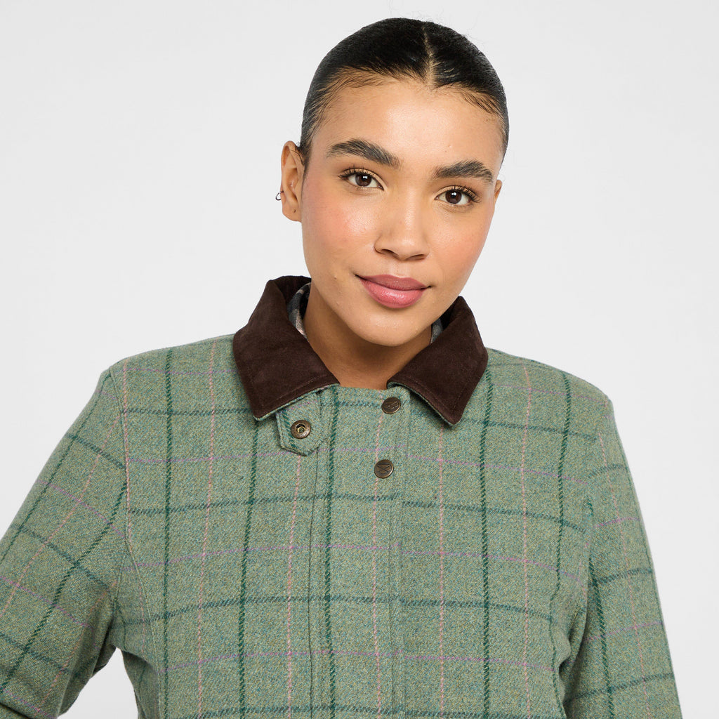 Womens Roslin Technical Tweed Field Coat Spring Bracken