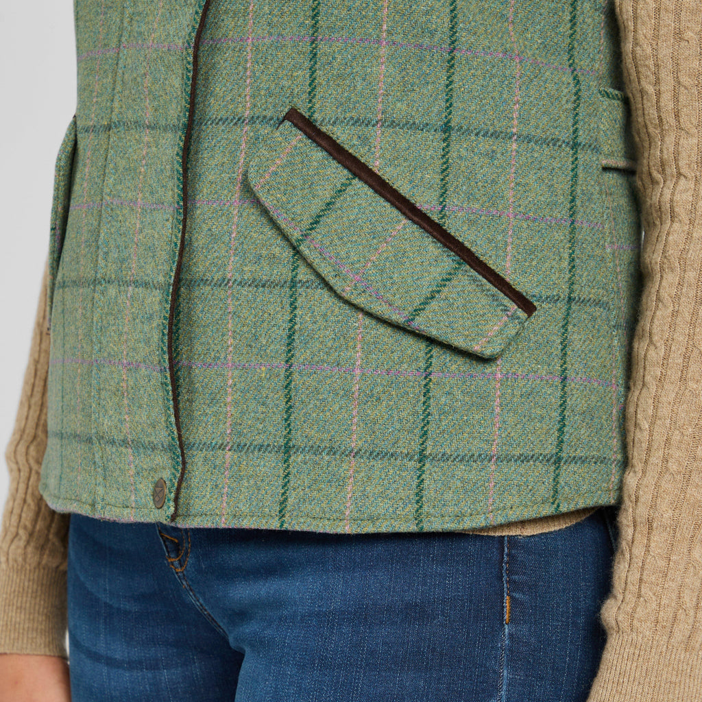 Womens Roslin Technical Tweed Waistcoat Spring Bracken