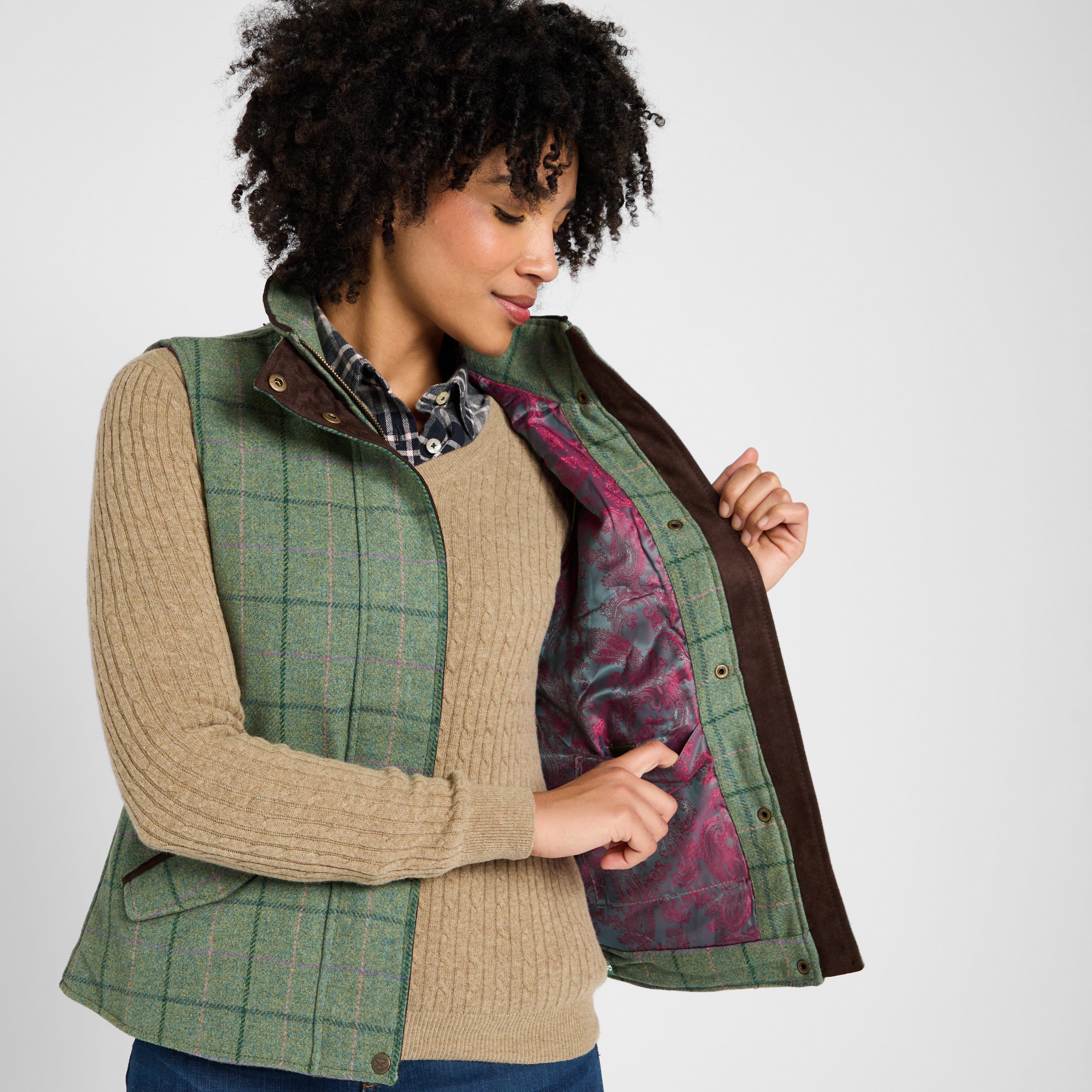 Womens Roslin Technical Tweed Waistcoat Spring Bracken