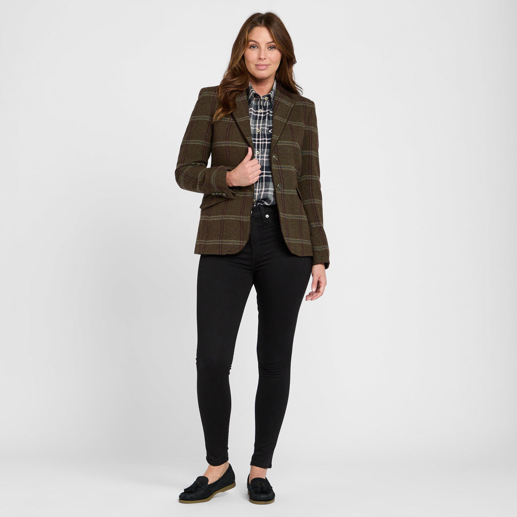 Womens Musselburgh Tweed Hacking Jacket Bracken Tweed