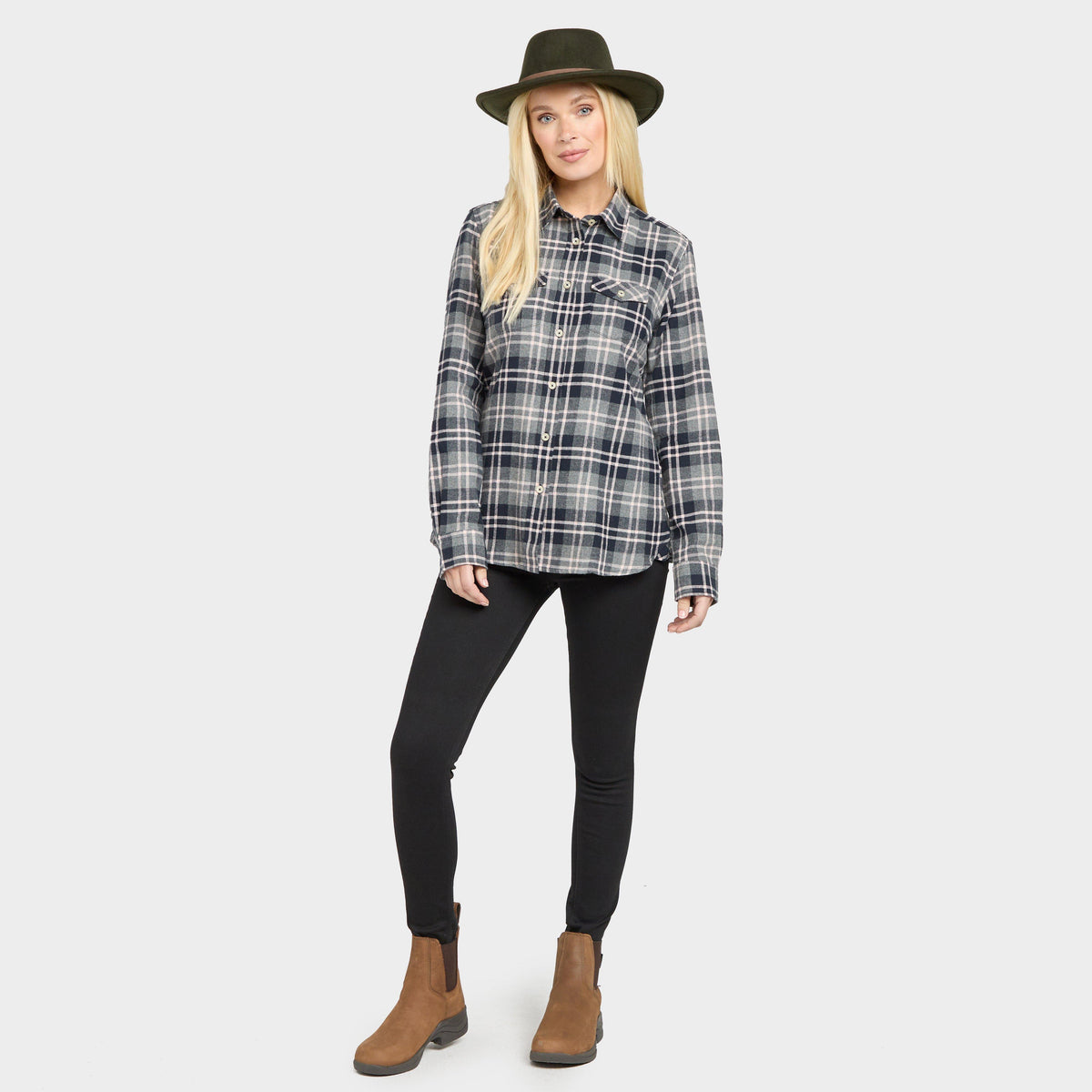 Womens Eilidh Flannel Shirt Navy Marl