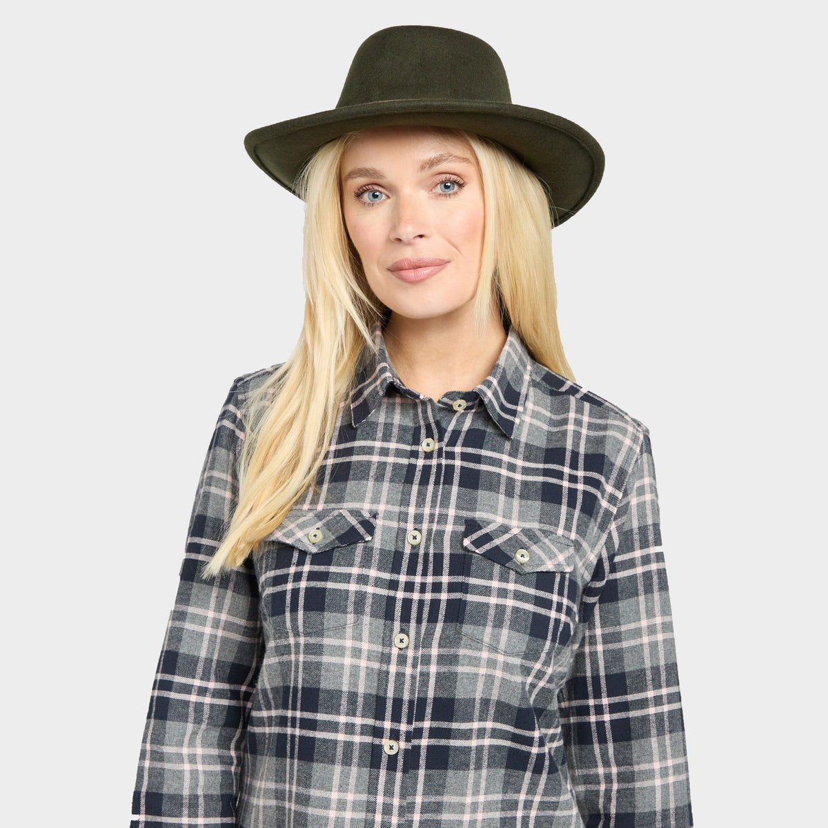 Womens Eilidh Flannel Shirt Navy Marl
