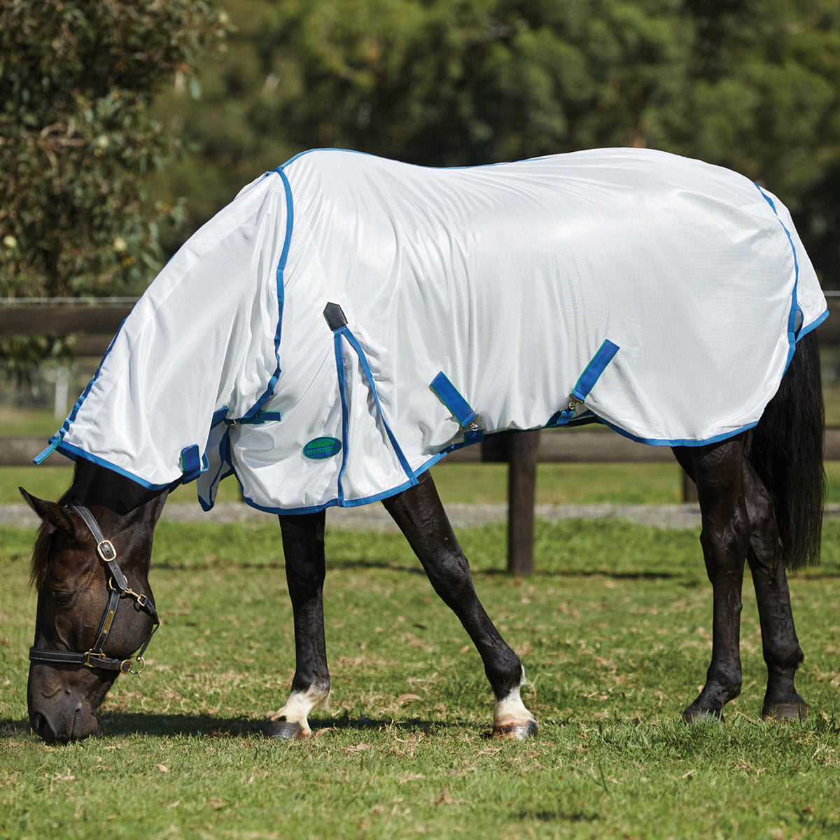 ComFiTec Essential Mesh II Combo Neck Fly Rug White/Delft Blue/Mint