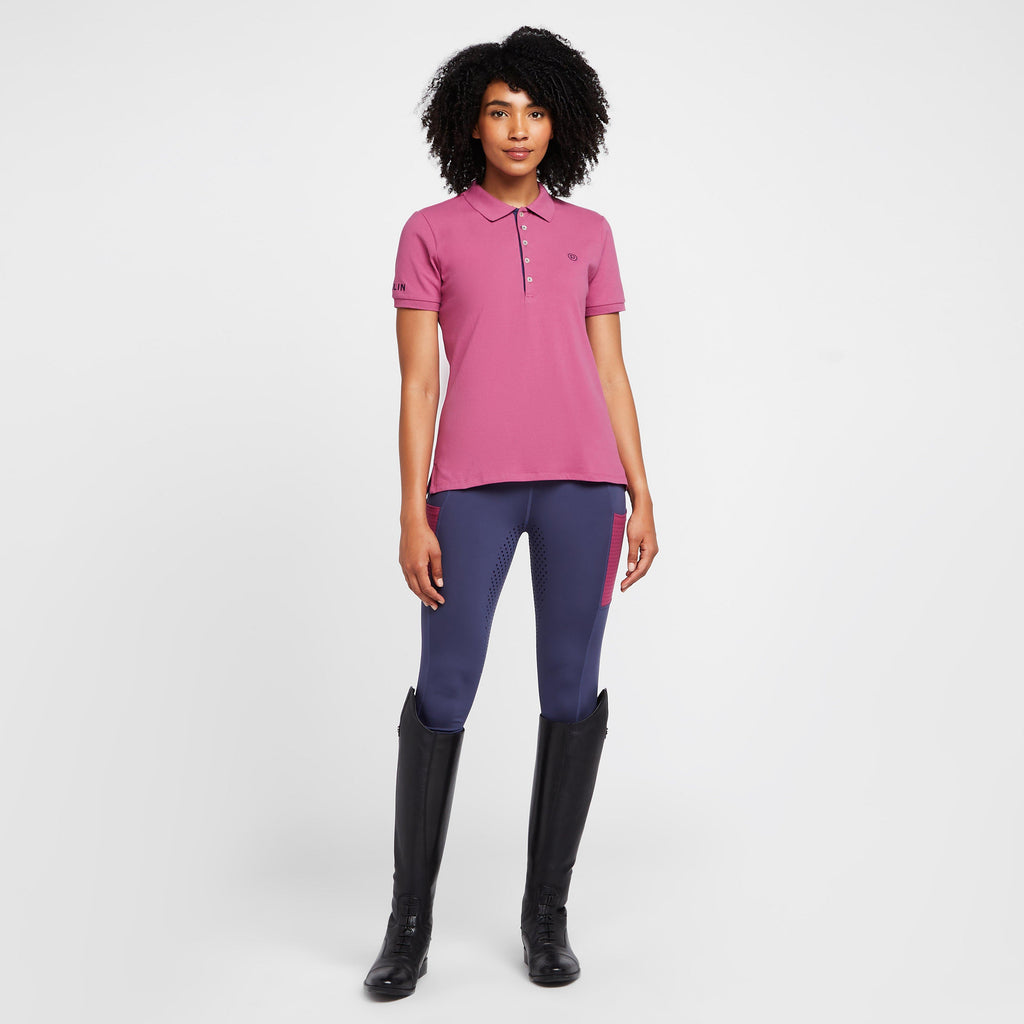 Womens Lily Cap Sleeve Polo Red Violet