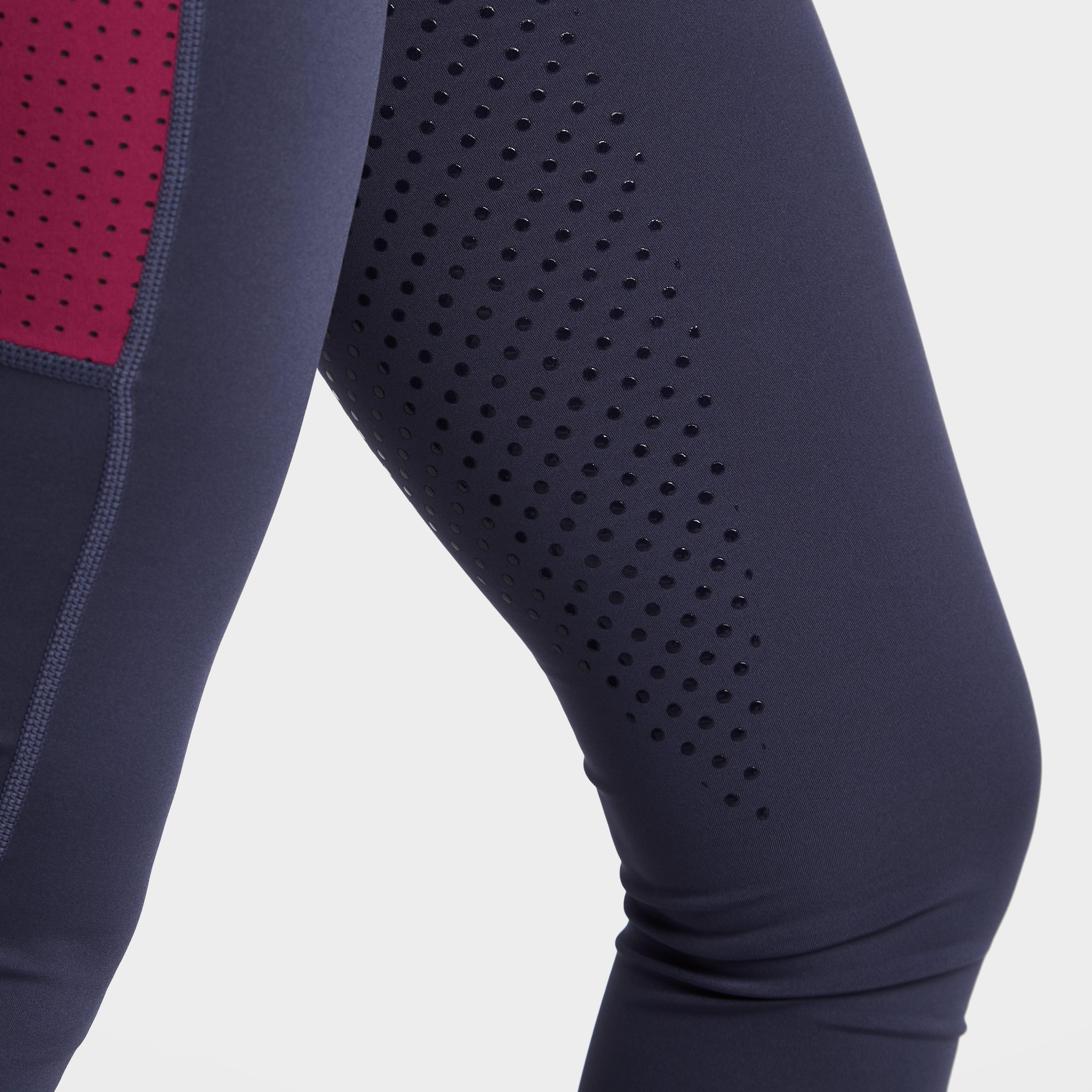 Womens Power Tech Colour Block Full Grip Training Tights Red Violet