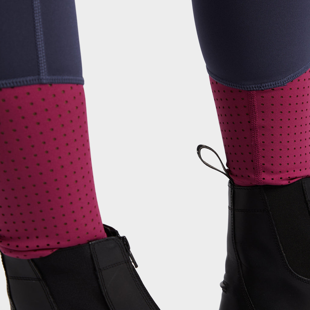 Womens Power Tech Colour Block Full Grip Training Tights Red Violet
