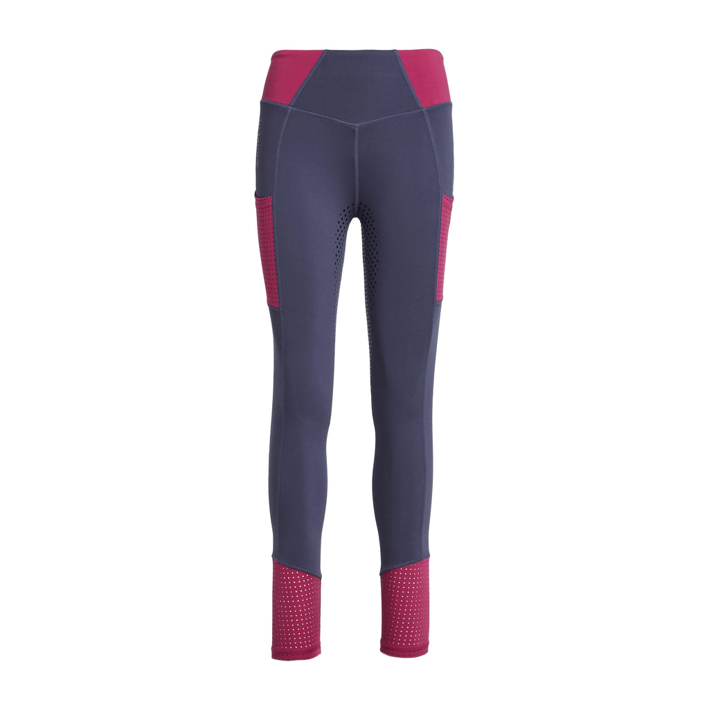 Womens Power Tech Colour Block Full Grip Training Tights Red Violet