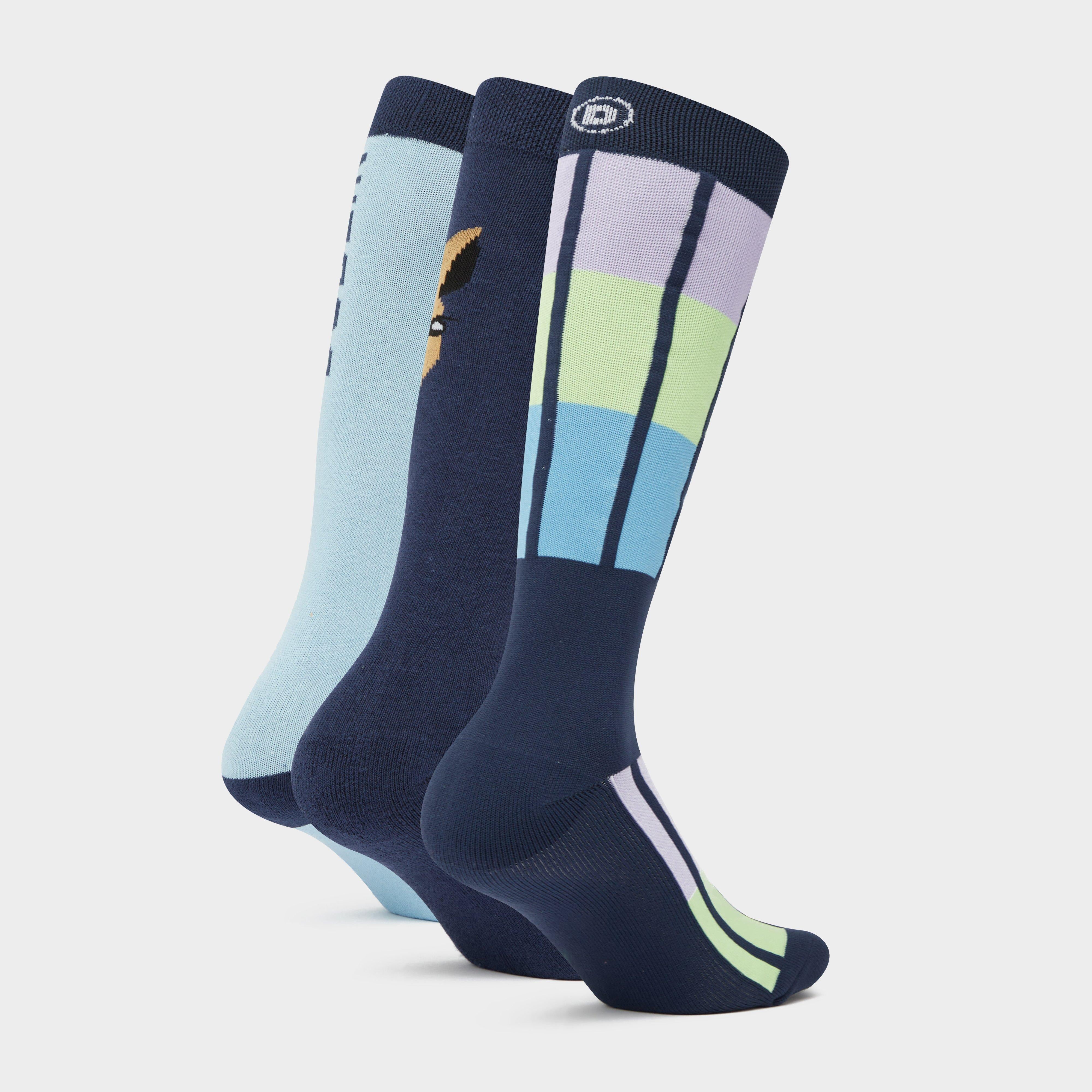 3 Pack Socks Blueberry Navy Horse Face