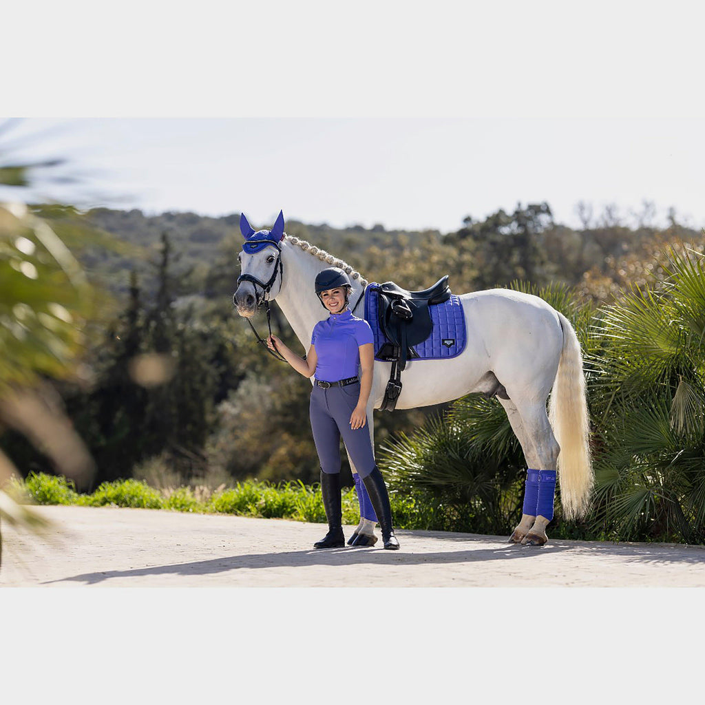 Loire Memory Satin Dressage Square Saddle Pad Bluebell