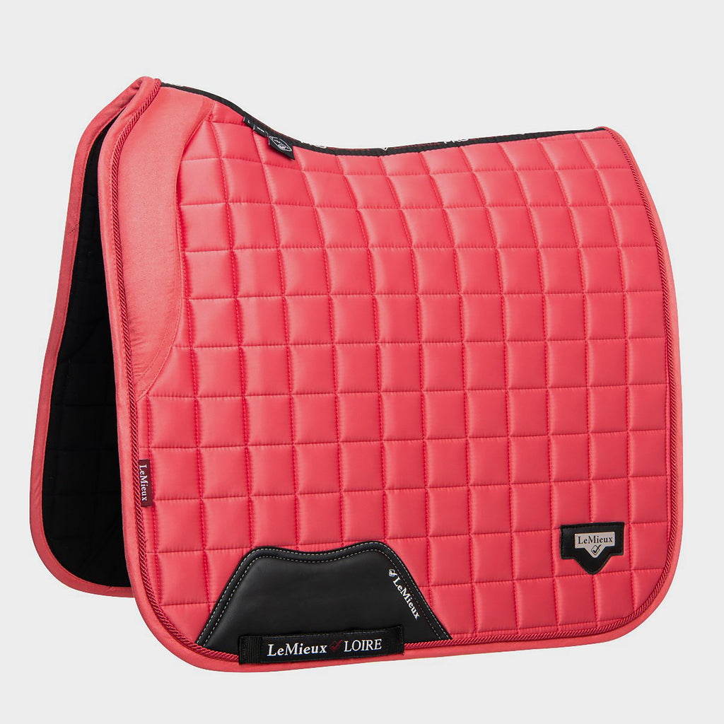 Loire Memory Satin Dressage Square Saddle Pad Papaya