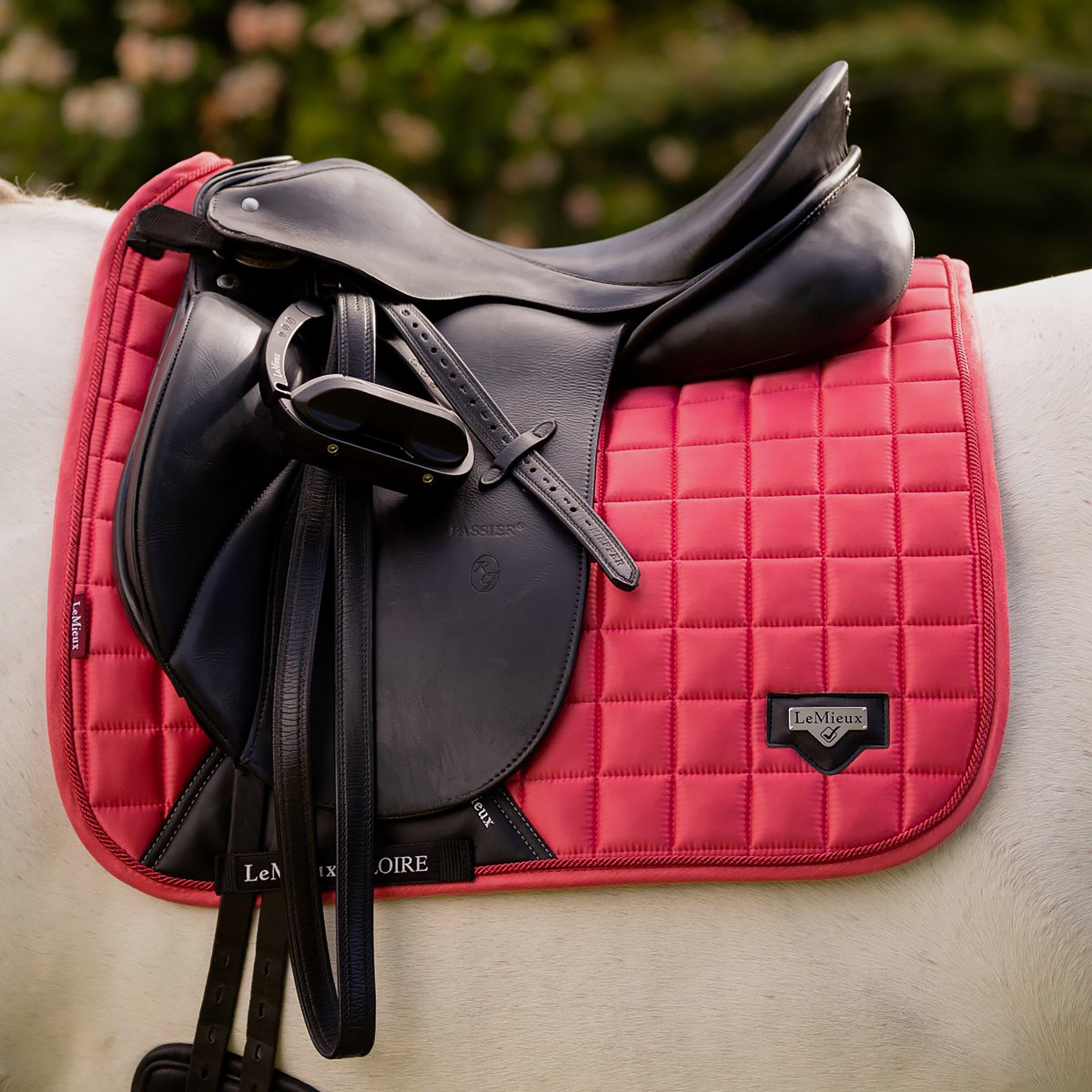 Loire Memory Satin Dressage Square Saddle Pad Papaya