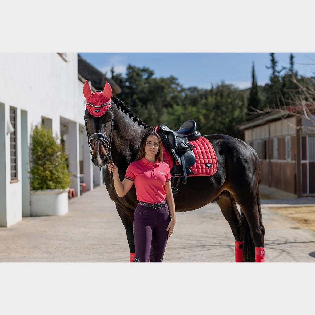 Loire Memory Satin Dressage Square Saddle Pad Papaya