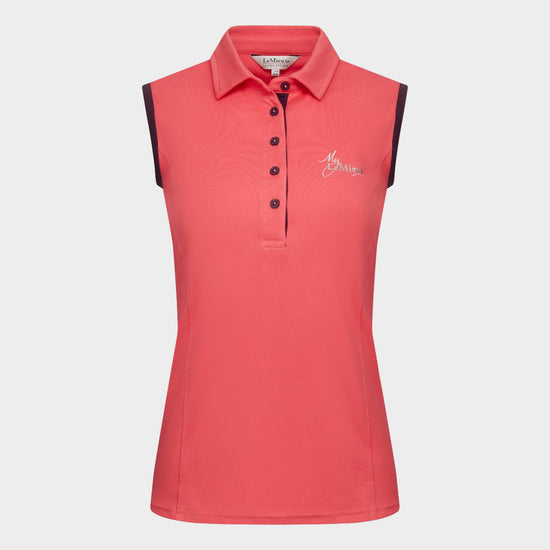 Womens Sleeveless Polo Papaya
