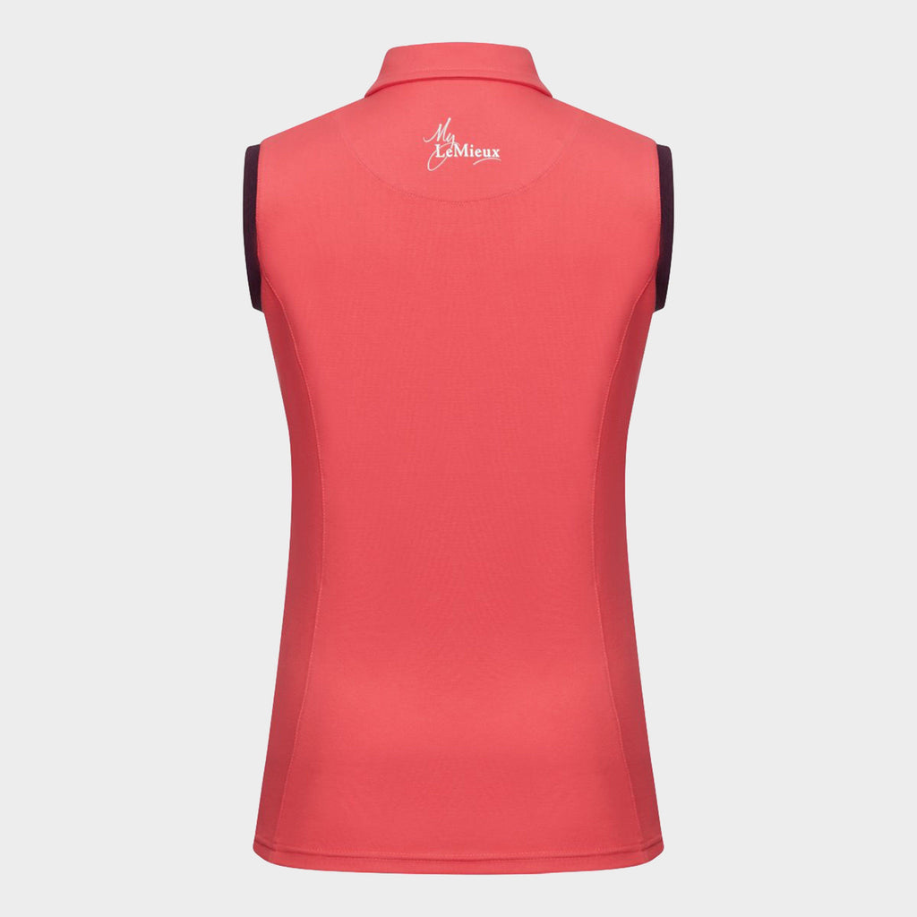Womens Sleeveless Polo Papaya