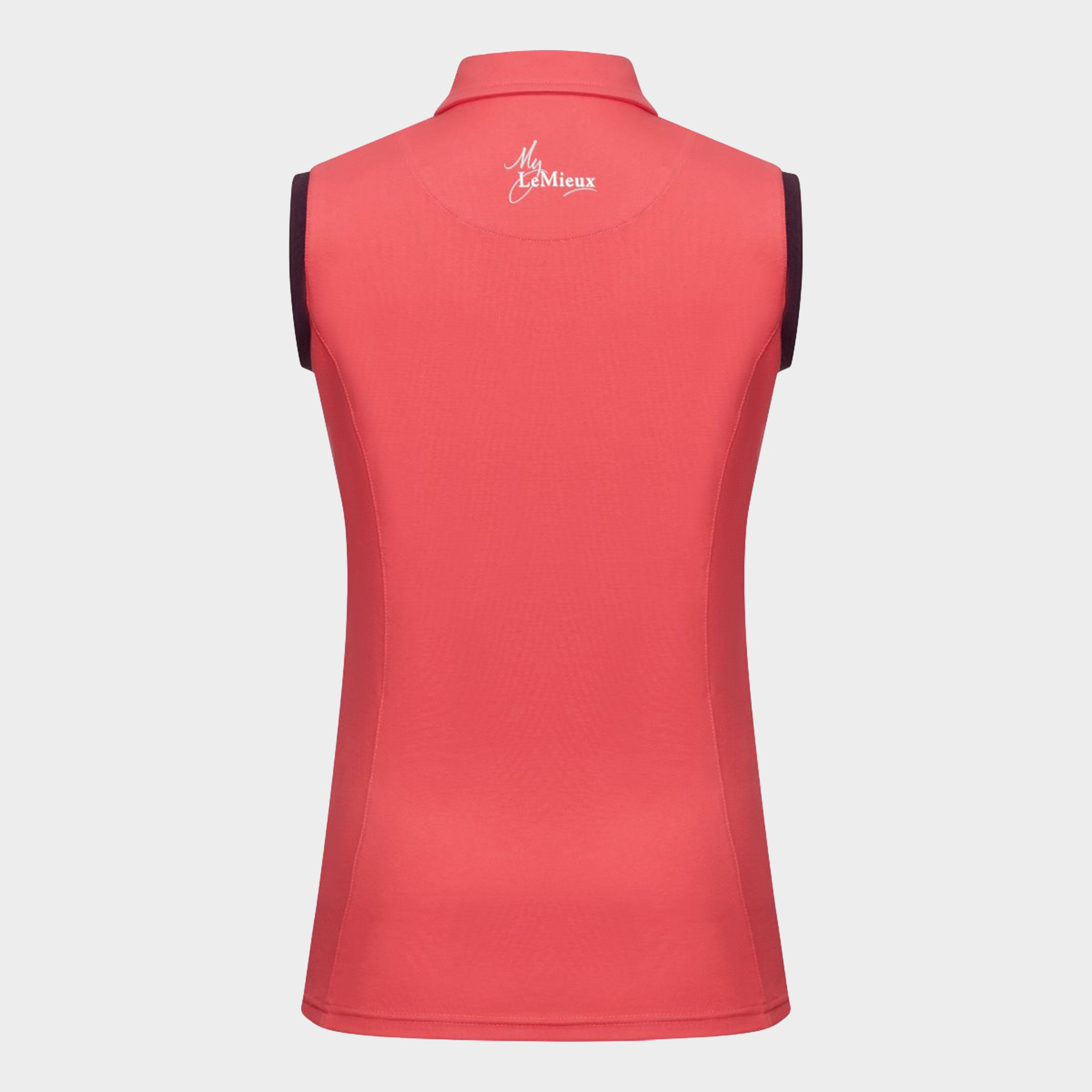 Womens Sleeveless Polo Papaya