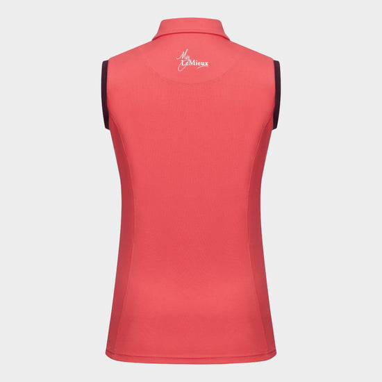 Womens Sleeveless Polo Papaya