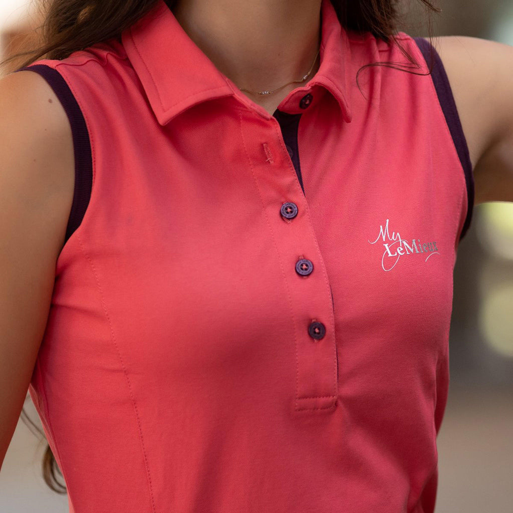 Womens Sleeveless Polo Papaya
