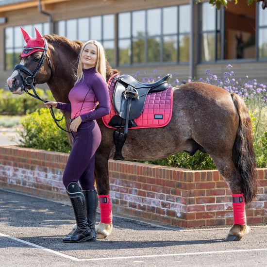 Spectrum Satin Polo Bandages Papaya/Aubergine
