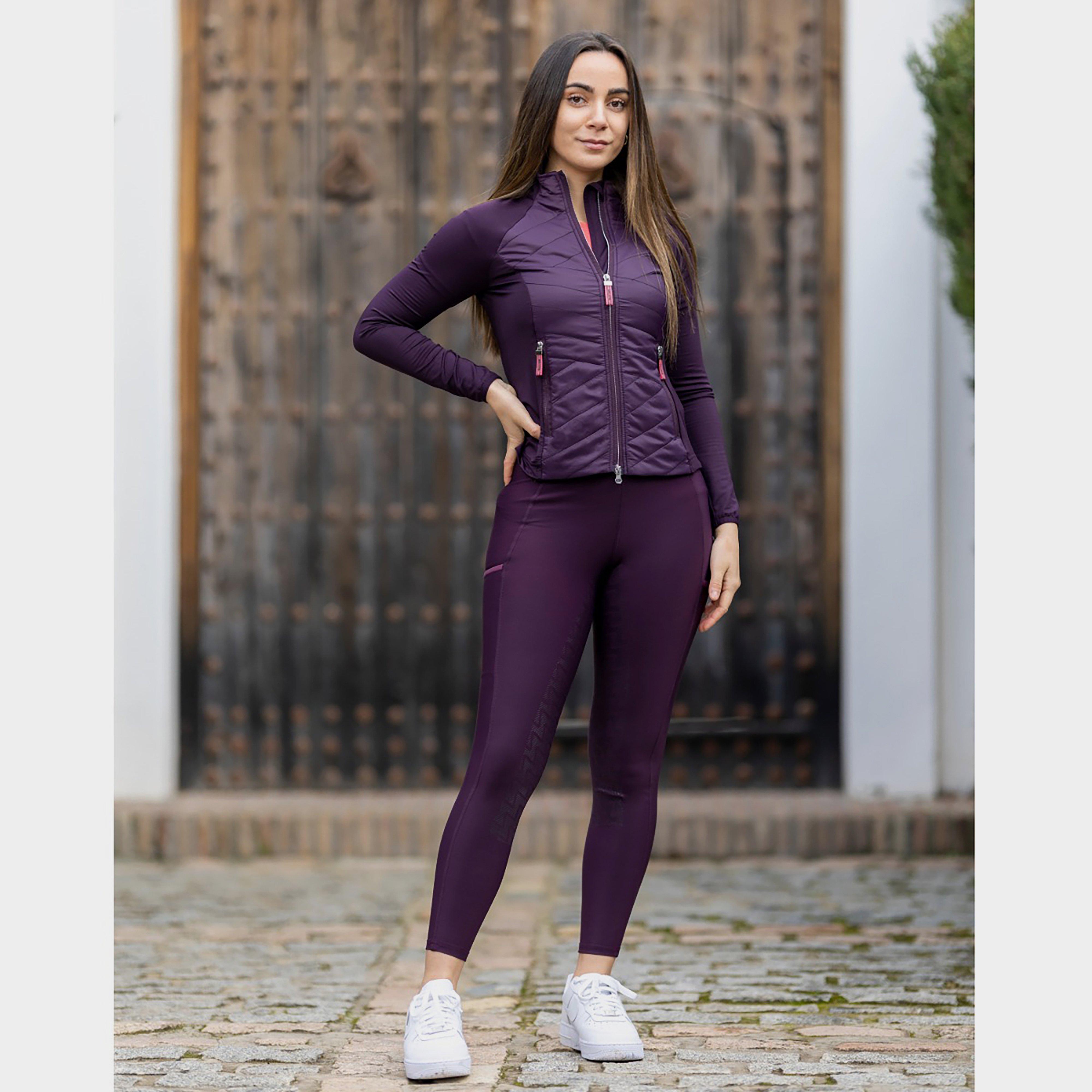 Womens Activewear Summer Pull On Breeches Aubergine