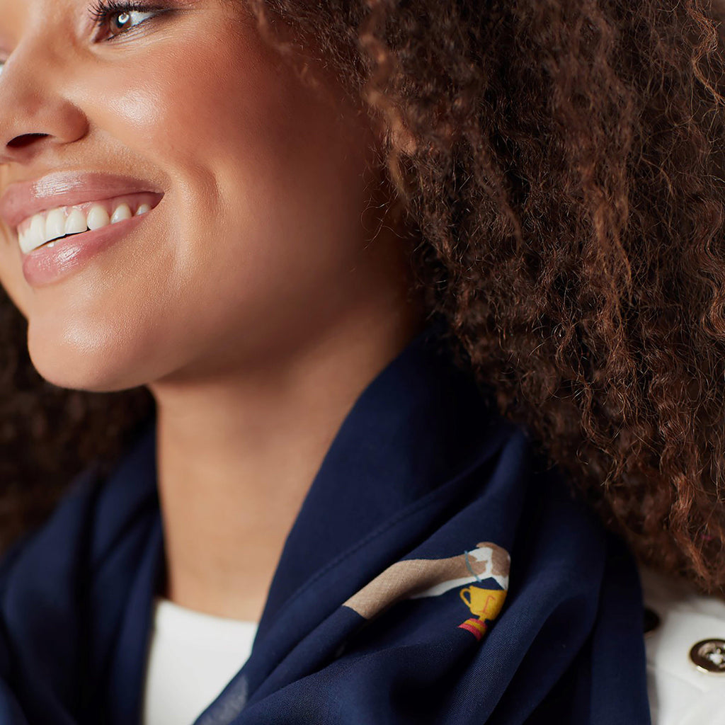 Women's Conway Scarf Navy Dogs