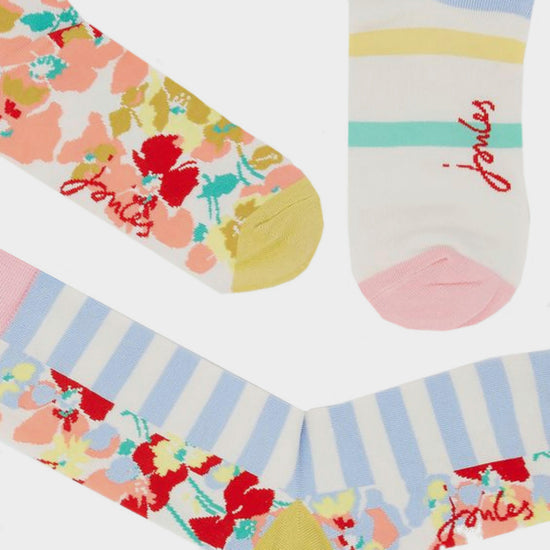 Womens Everyday 3 Pack Socks Cream Leopard