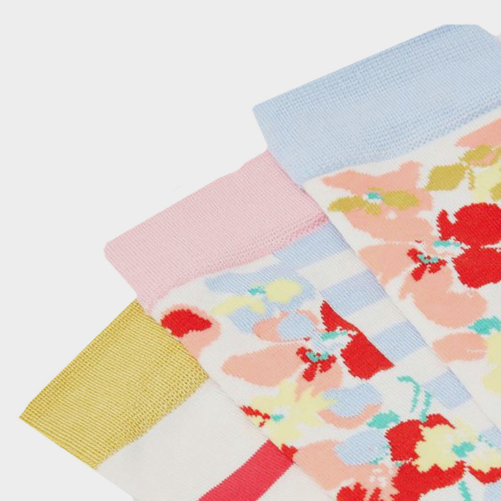 Womens Everyday 3 Pack Socks Cream Leopard