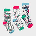 Women's Everyday 3 Pack Socks Cream Leopard