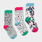 Women's Everyday 3 Pack Socks Cream Leopard