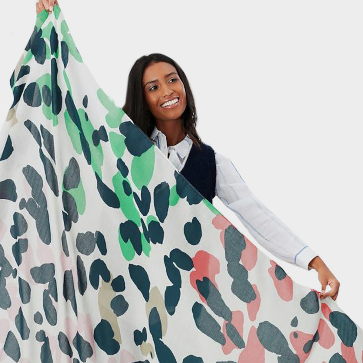 Womens River Scarf Cream Spots