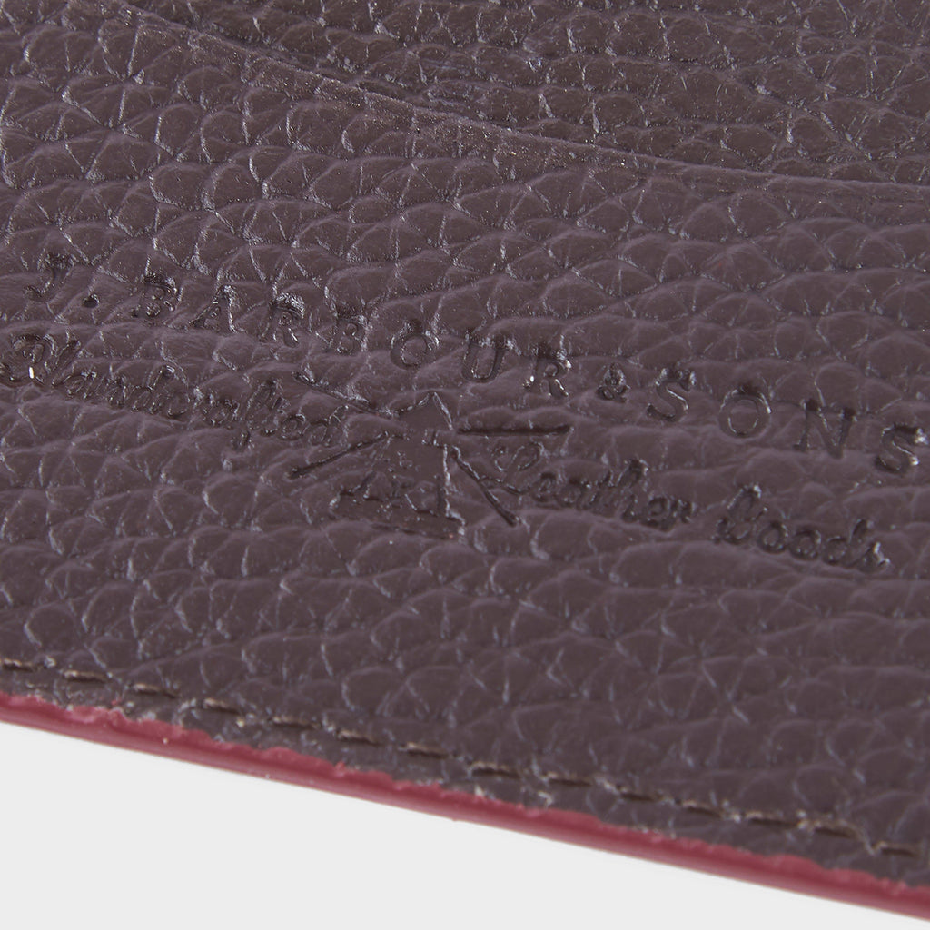 Grain Leather Card Holder Dark Brown