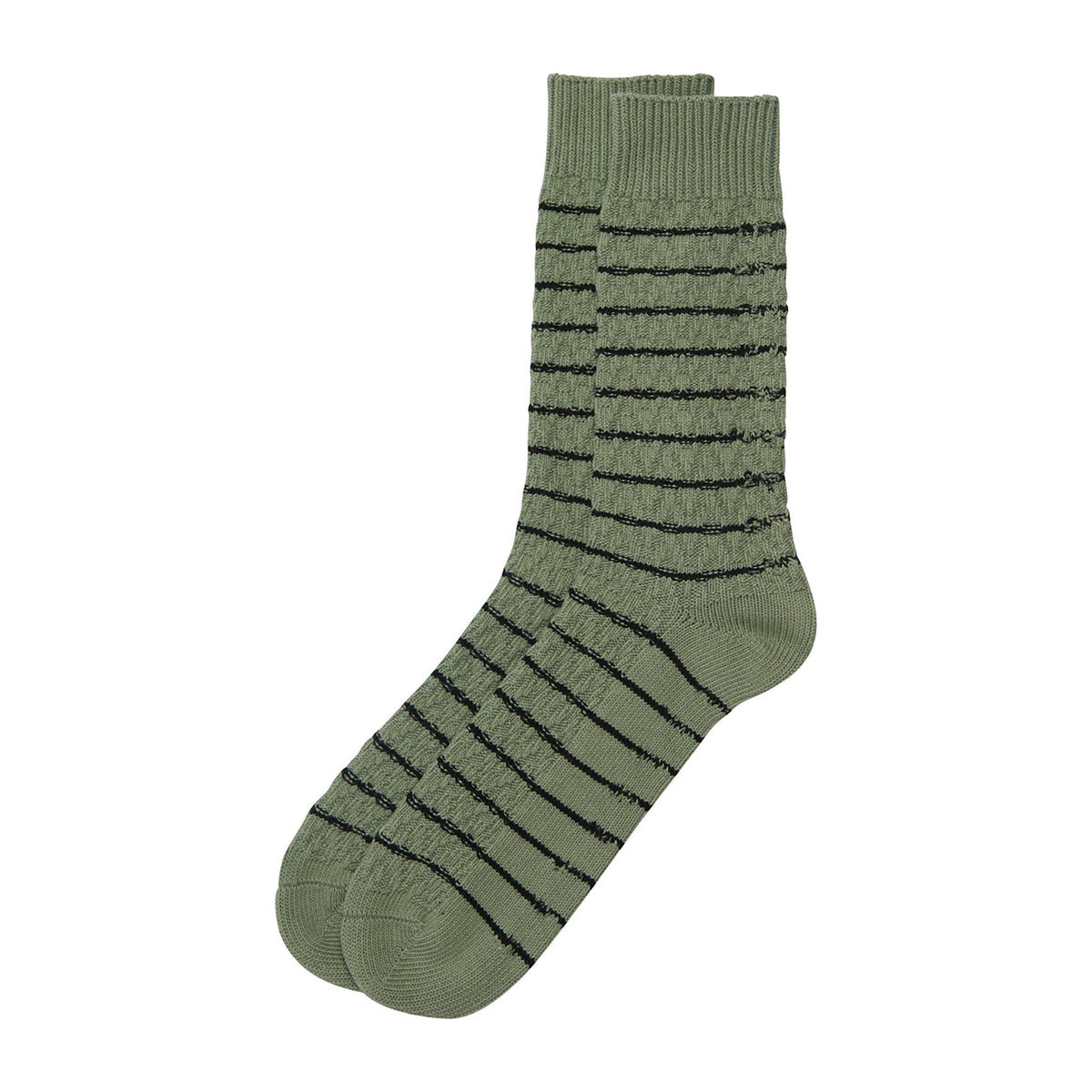 Texture Stripe Socks Olive
