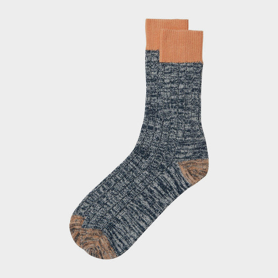 Twisted Contrast Socks Navy Mix