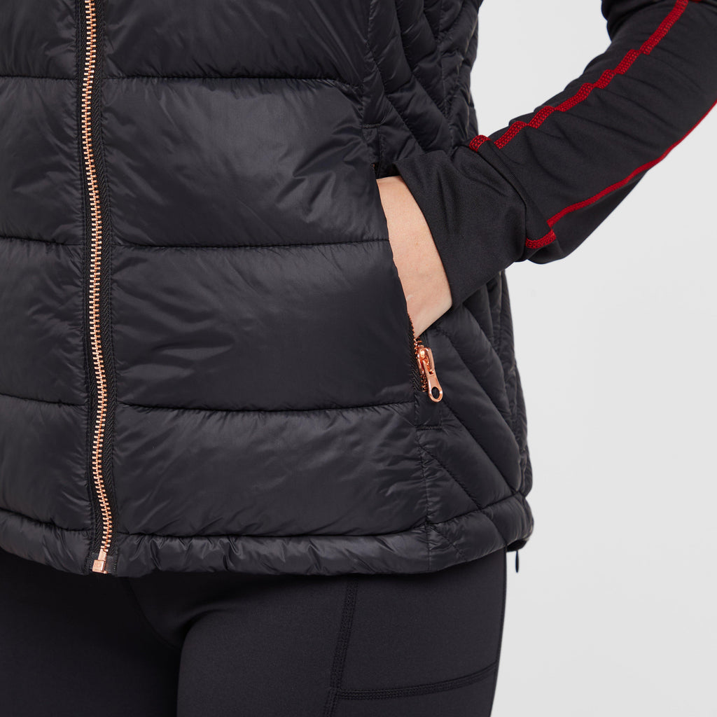Womens Emma Baffle Gilet Black