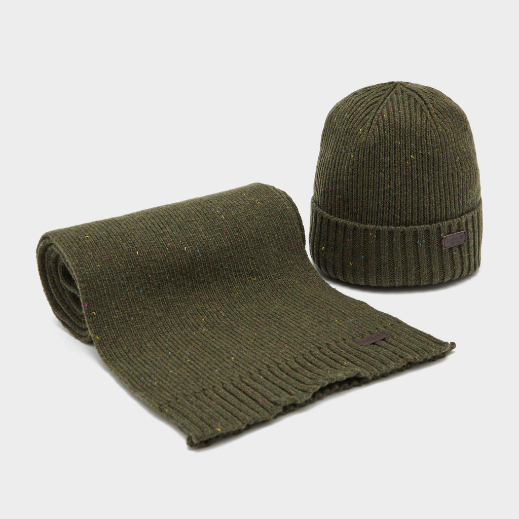 Fleck Hat & Scarf Set Olive