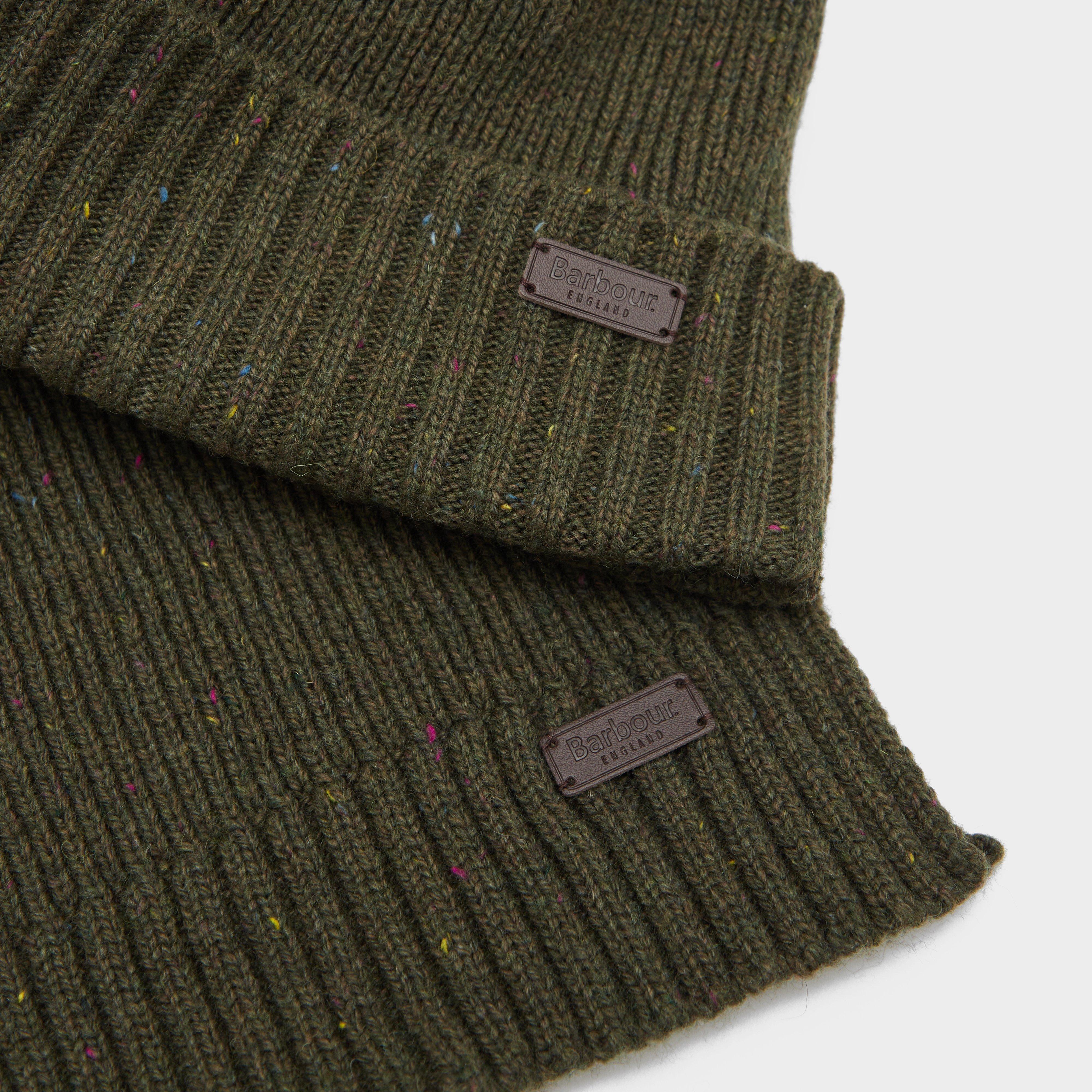 Fleck Hat & Scarf Set Olive
