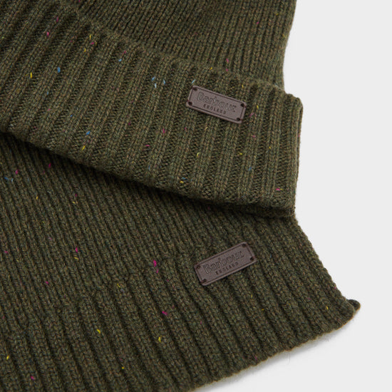 Fleck Hat & Scarf Set Olive