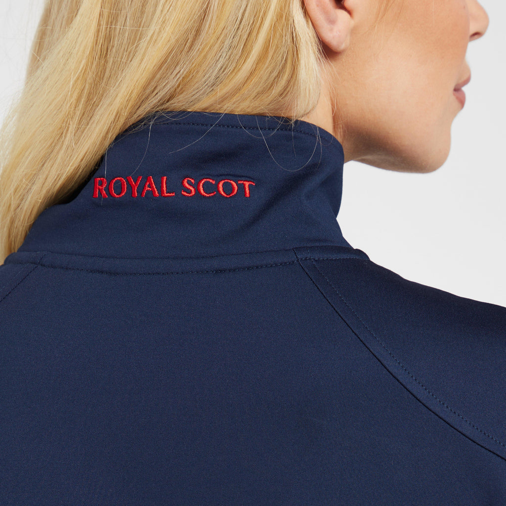 Womens Emily Half Zip Stretch Top Dark Blue