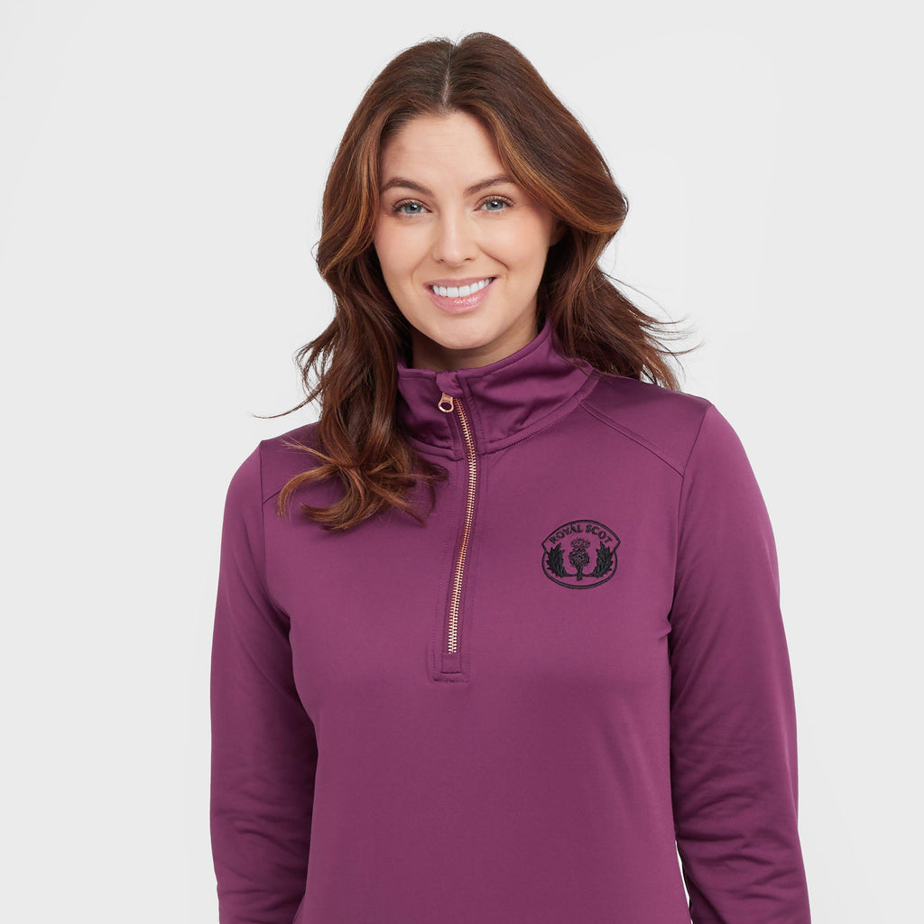 Womens Emily Half Zip Stretch Top Wine