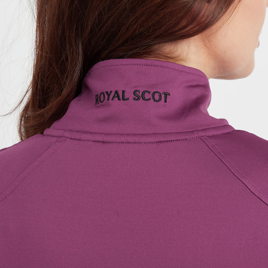 Womens Emily Half Zip Stretch Top Wine