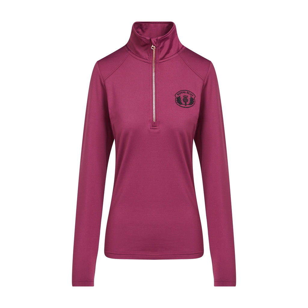 Womens Emily Half Zip Stretch Top Wine