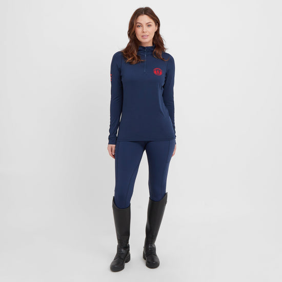 Womens Freya Knee Patch Riding Tights Dark Blue