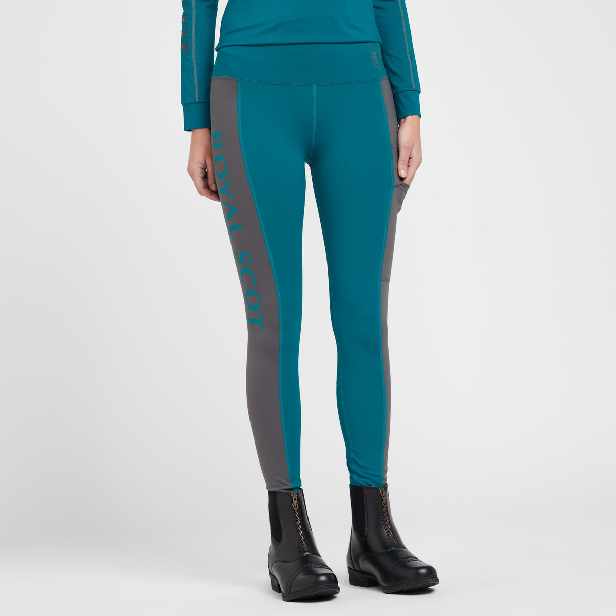 Womens Amelia Full Seat Riding Tights Ocean Blue