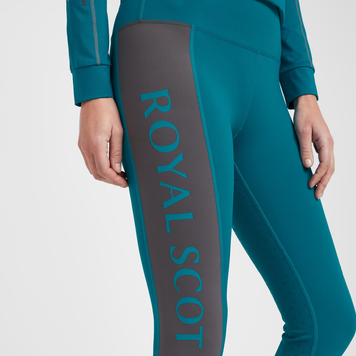 Womens Amelia Full Seat Riding Tights Ocean Blue