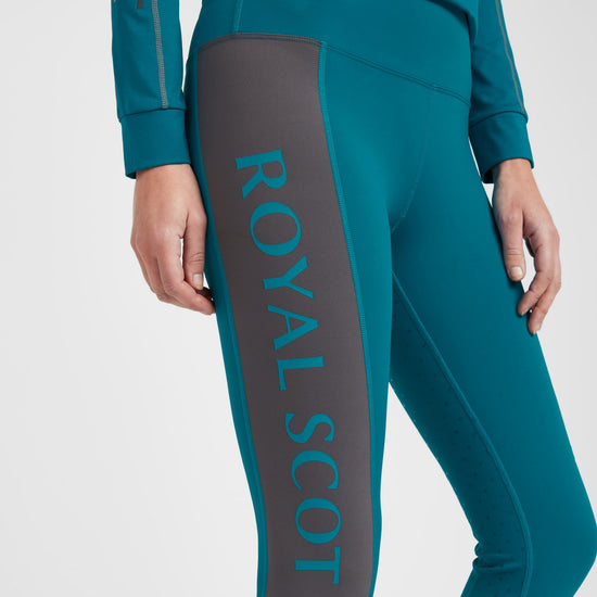 Womens Amelia Full Seat Riding Tights Ocean Blue