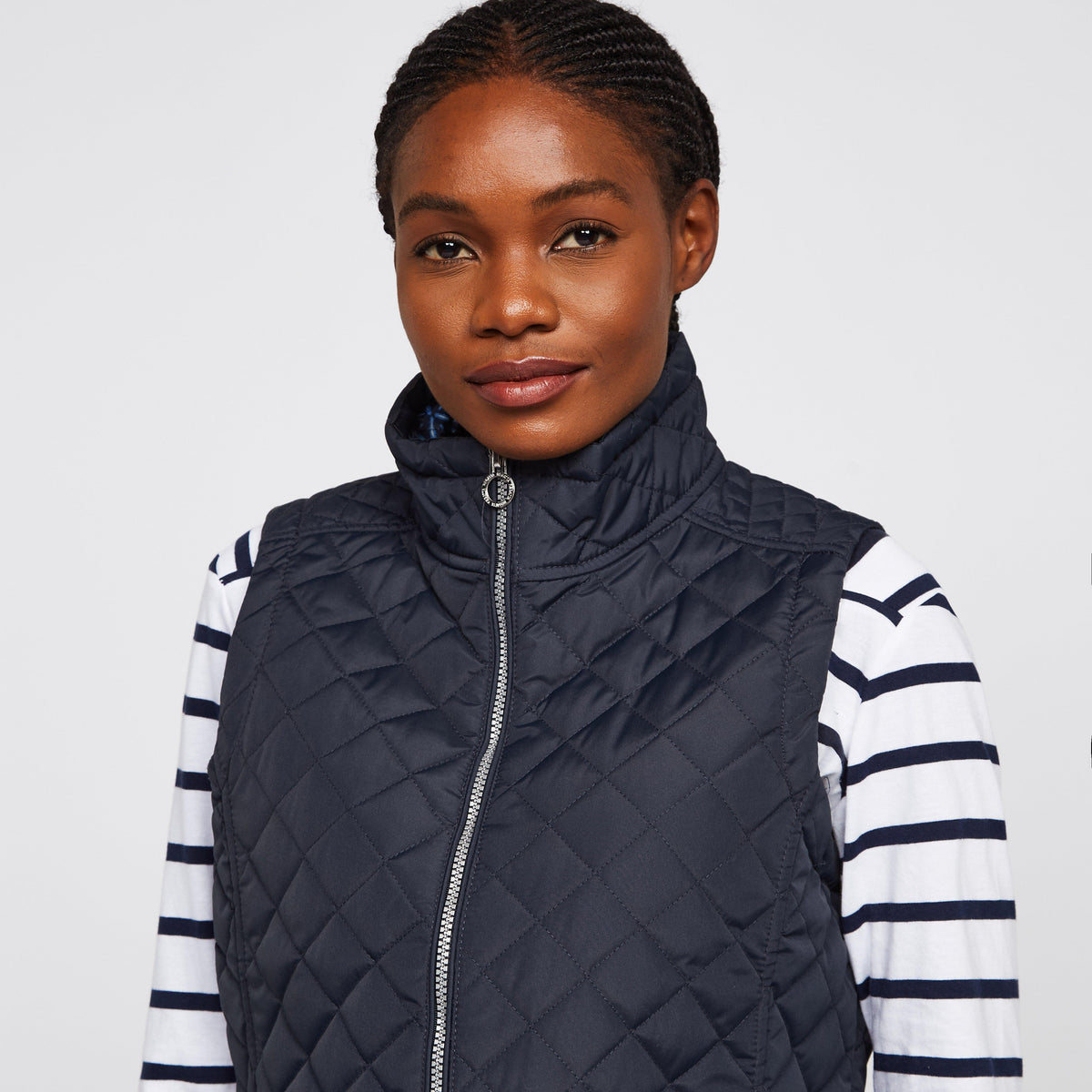 Womens Charleigh Quilted Bodywarmer Navy Tile